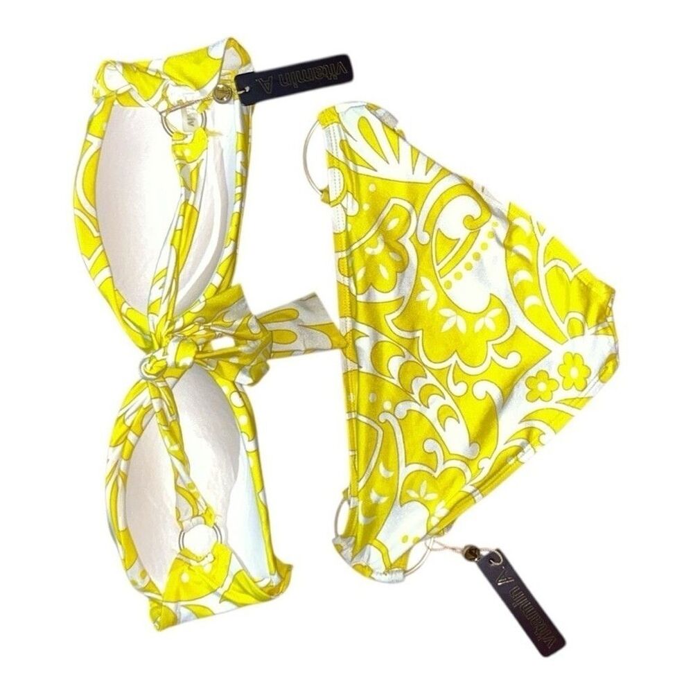 Vitamin A Yellow and White Bikini Swimwear - Picture 4 of 4